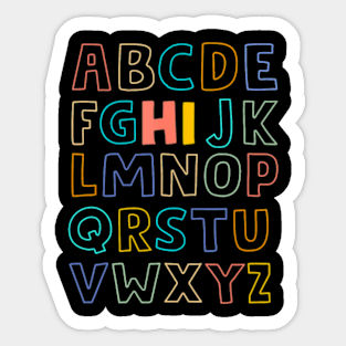 Pre K Kergarten Hi Alphabet Back To School Teachers Sticker